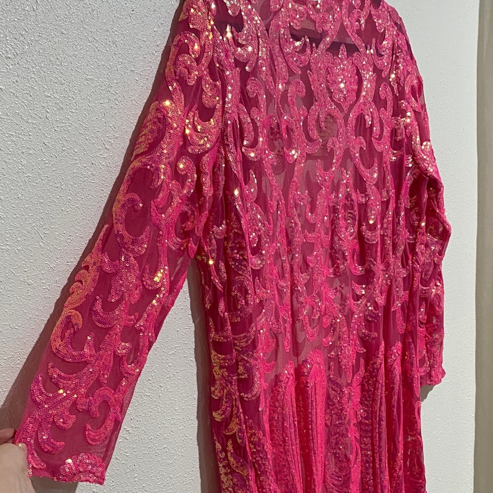 Southern Fried Chics Hot Pink Sequin Duster - Picture 9 of 10